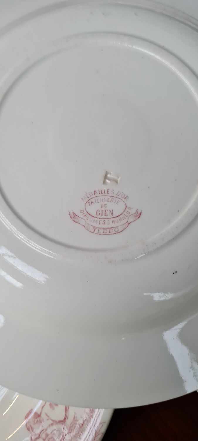 Service of 7 plates in iron earth