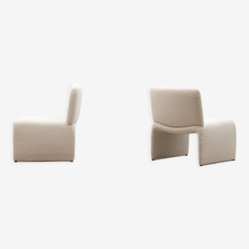 Set of 2 teddy lounge chairs, 70s Italy