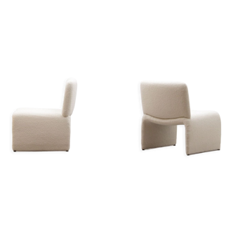 Set of 2 teddy lounge chairs, 70s Italy