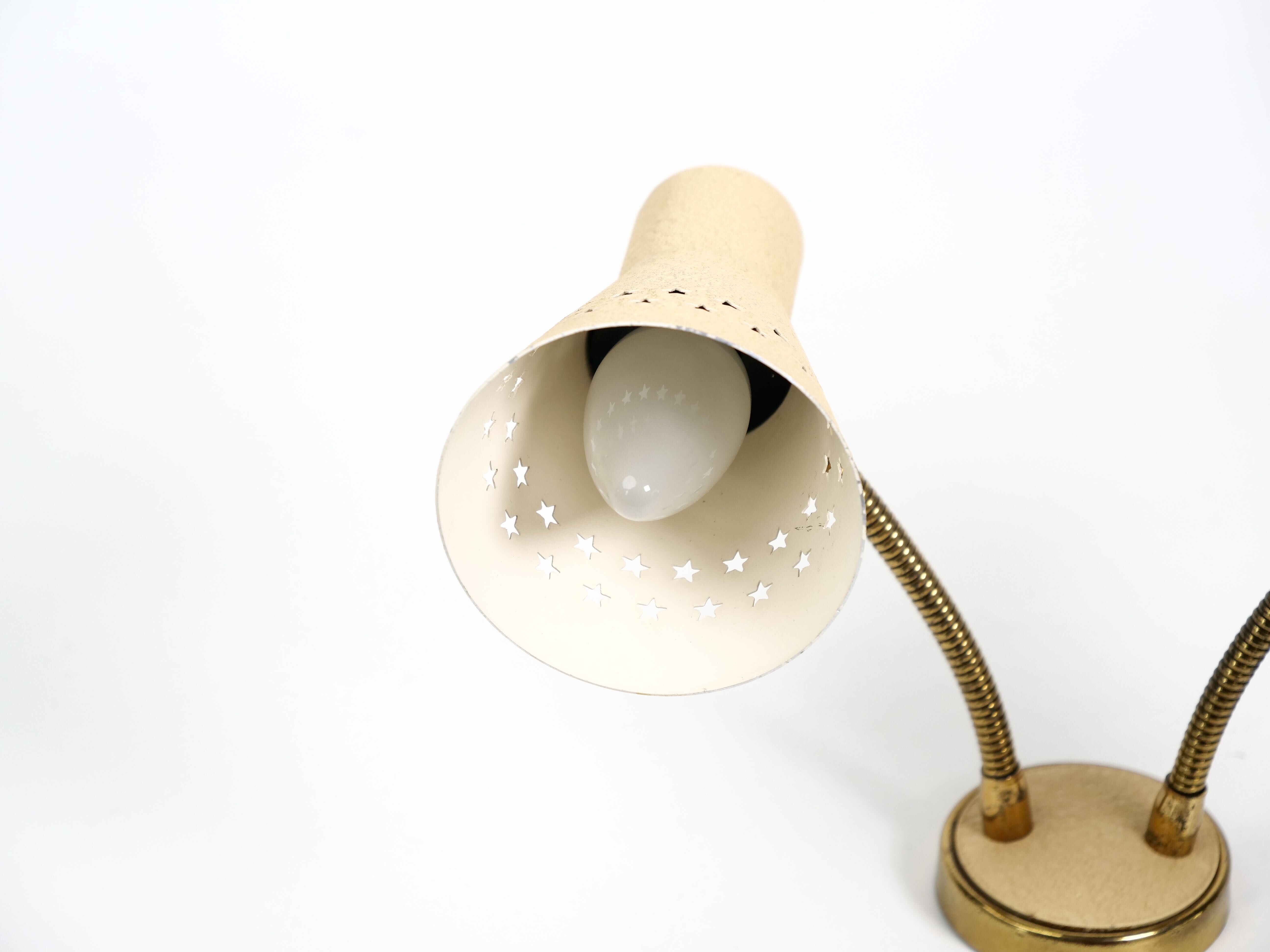 Italian wall lamp double flexible 1950