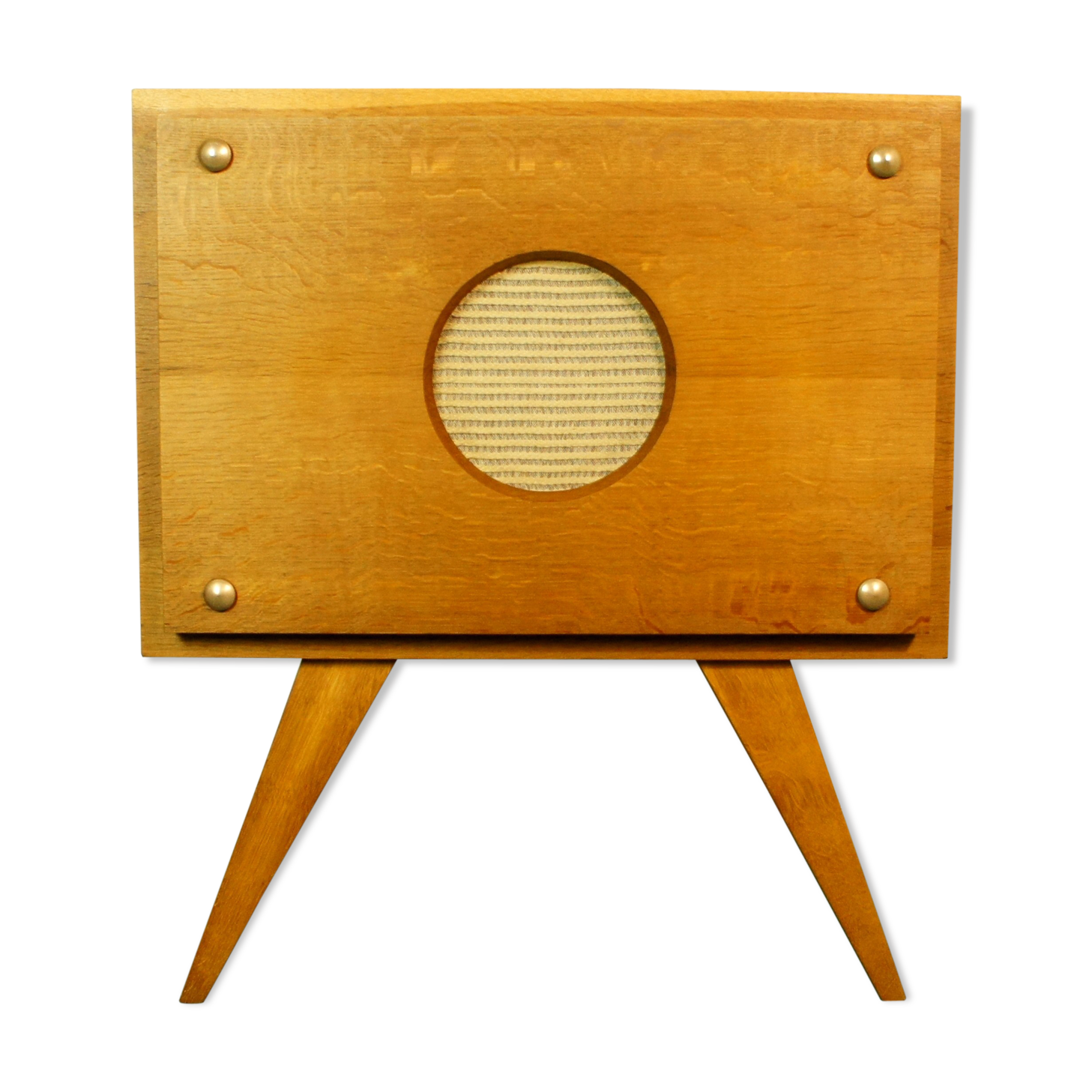 Golden oak compass stand & speaker cabinet 1960