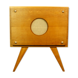 Golden oak compass stand & speaker cabinet 1960