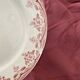 Old flat plates in red, green and blue gray.