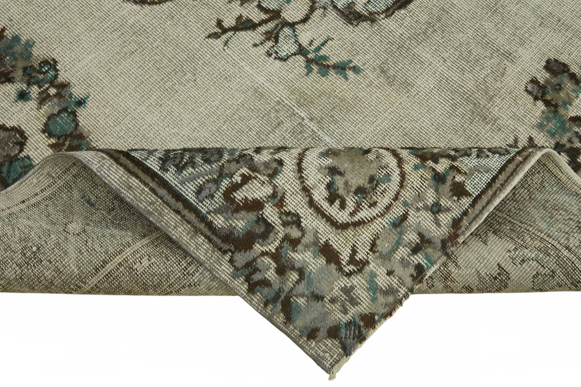 Overdyed Wool Vintage Handmade Carved Rug 169 cm x 288 cm