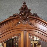 Antique mirrored wardrobe in Louis XV Rococo style
