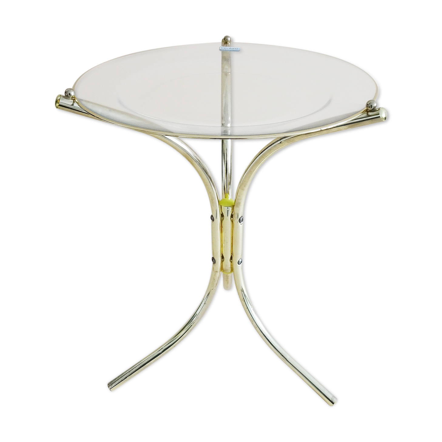 Table d'appoint en verre et métal doré