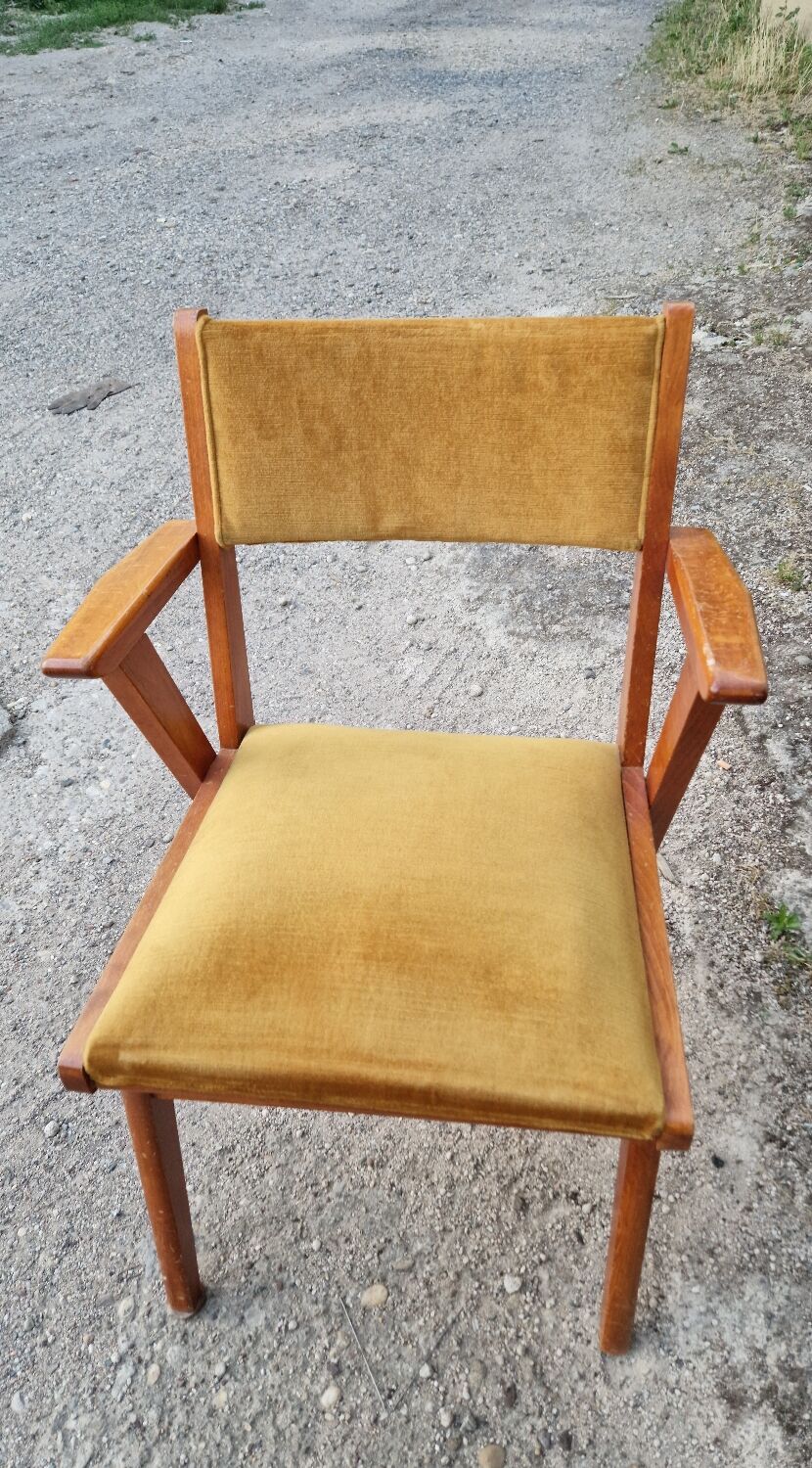 2 vintage compass foot chairs