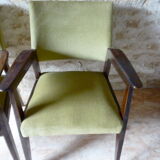 Pair of mahogany bridge armchairs