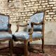 Pair of natural wood armchairs in regency style 19th century
