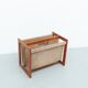 Teak & leather magazine rack by Aksel Kjersgaard, 1960s