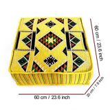 Turkish yellow floor sofa table, bohemian pouf