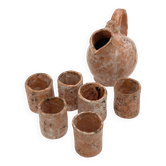 Clay jug and cups