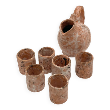 Clay jug and cups