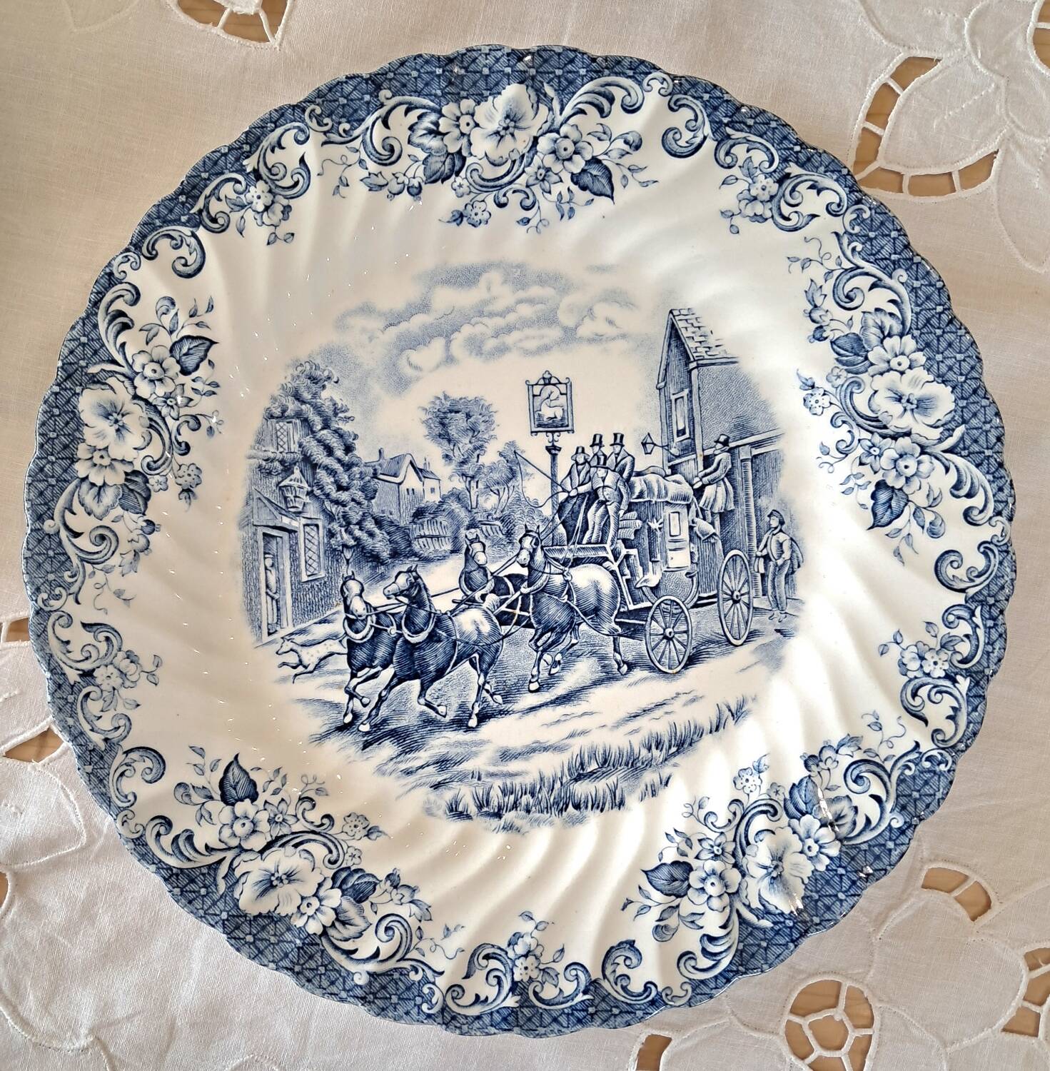 Mismatched antique dinner plates