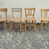 Set 4 chaises bistrot dépareillées