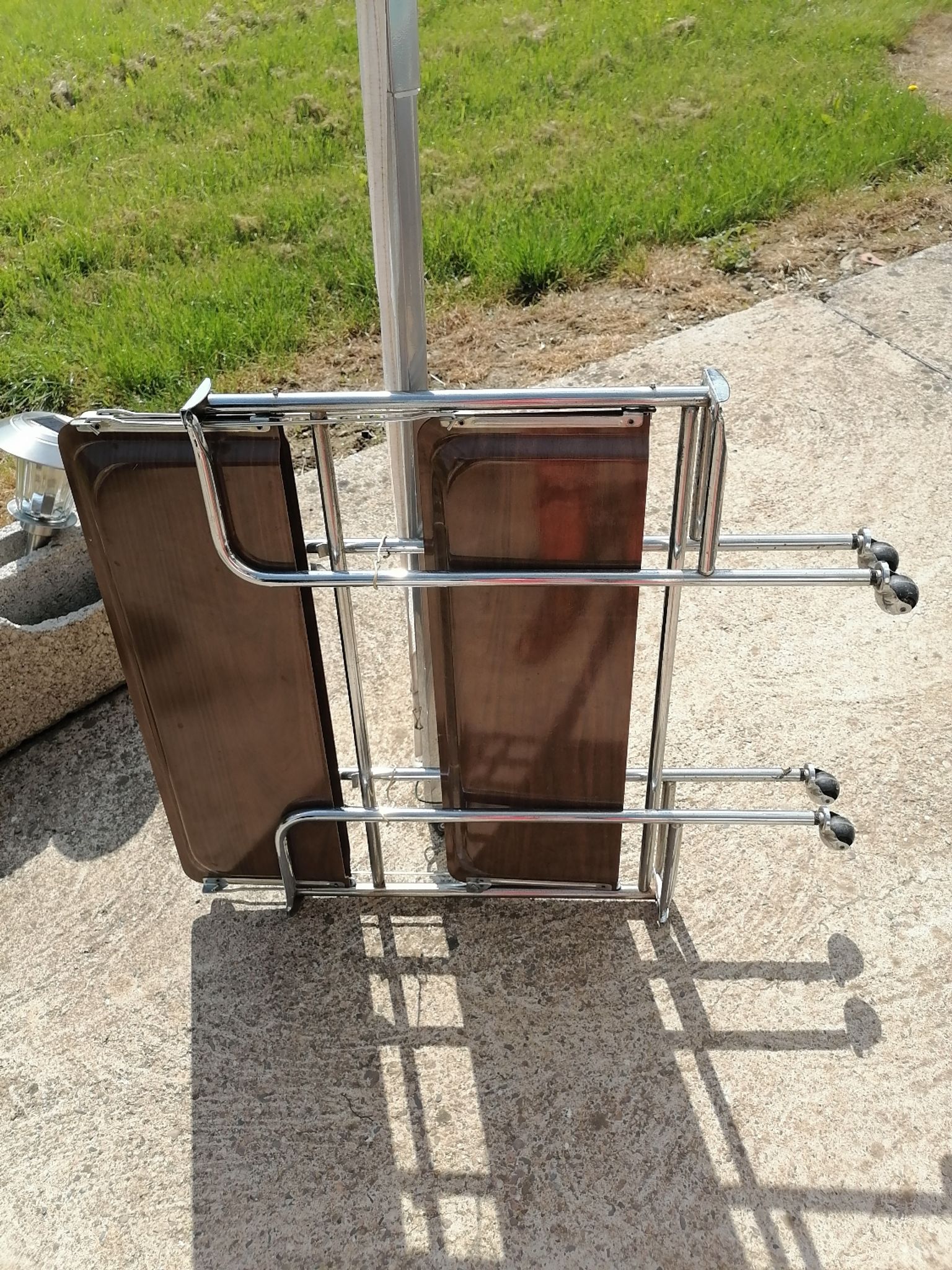 Vintage chrome Textable style folding trolley