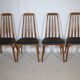 Eva Dining Chairs in Teak by Niels Koefoed for Hornslet, Leather, Set of 4