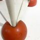 Modern white and red metal coat hanger, Italy 1980s