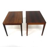 Set de 2 tables d'appoint scandinave en palissandre, Suède, 1960
