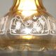 Français vintage signé Vianne plafonnier en verre ambré décoration florale 4523