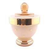 Pink glass vanity jar