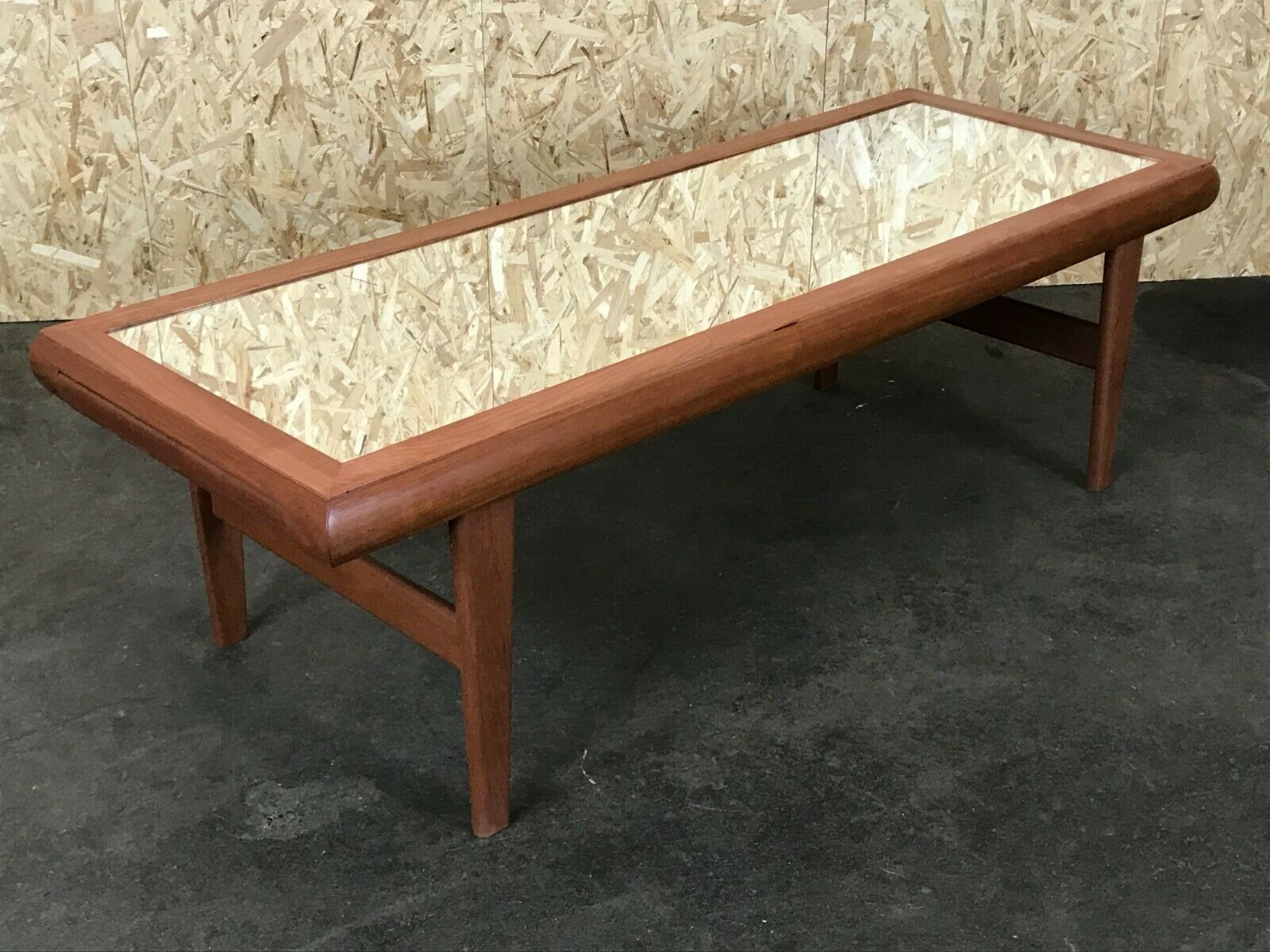 60s 70s Teak Table Coffee Table Danish Design with Mirror 60s