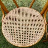 Set of four cane and webbing bar stools