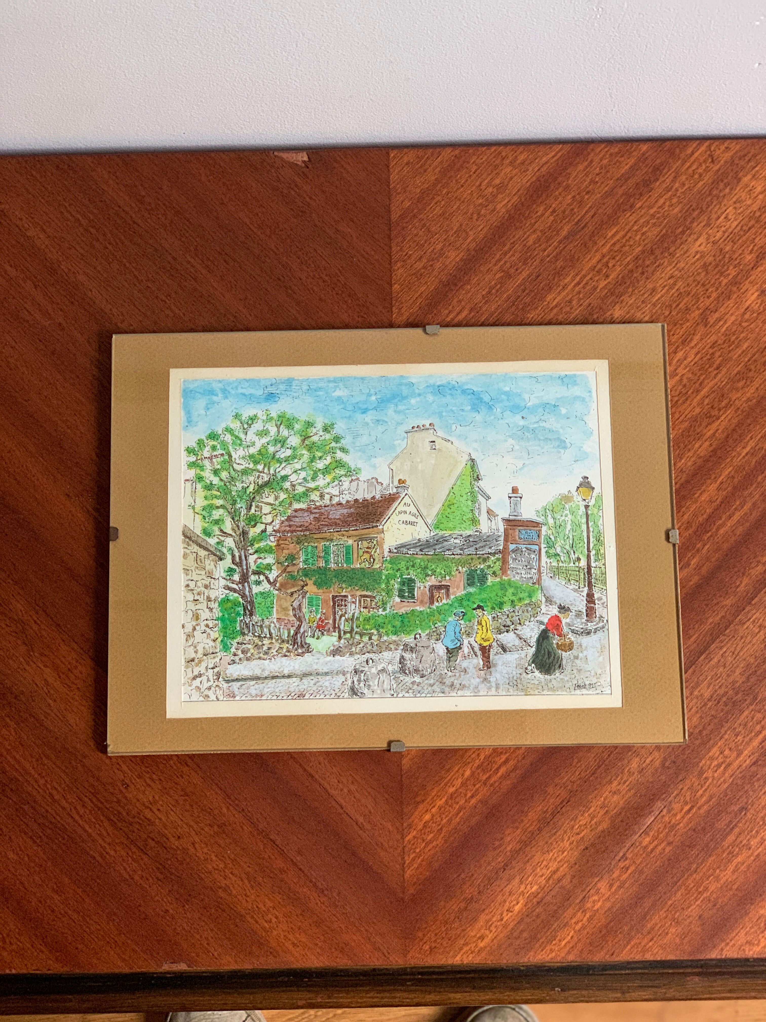 Vintage Montmartre watercolor
