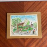 Vintage Montmartre watercolor