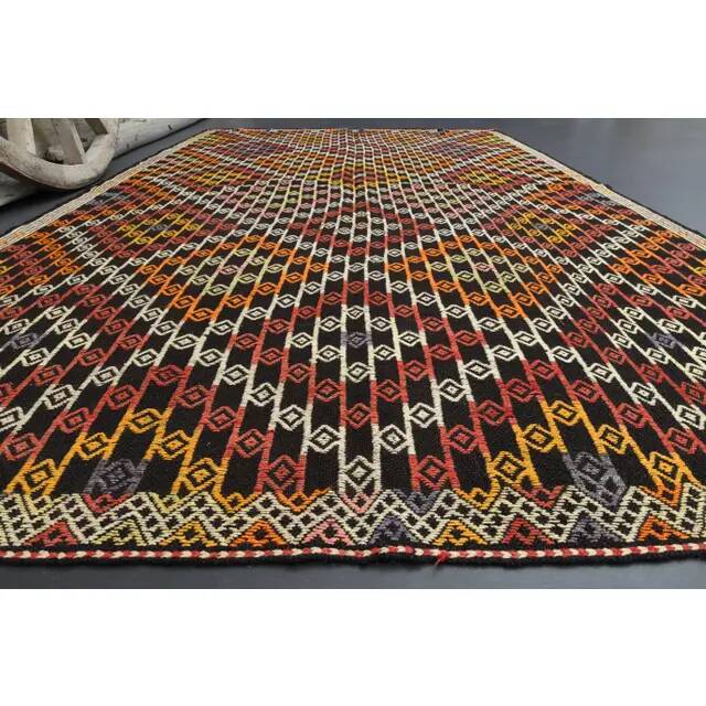Vintage Turkish Oushak Handmade Wool Cotton Brown Area Rug 180x291