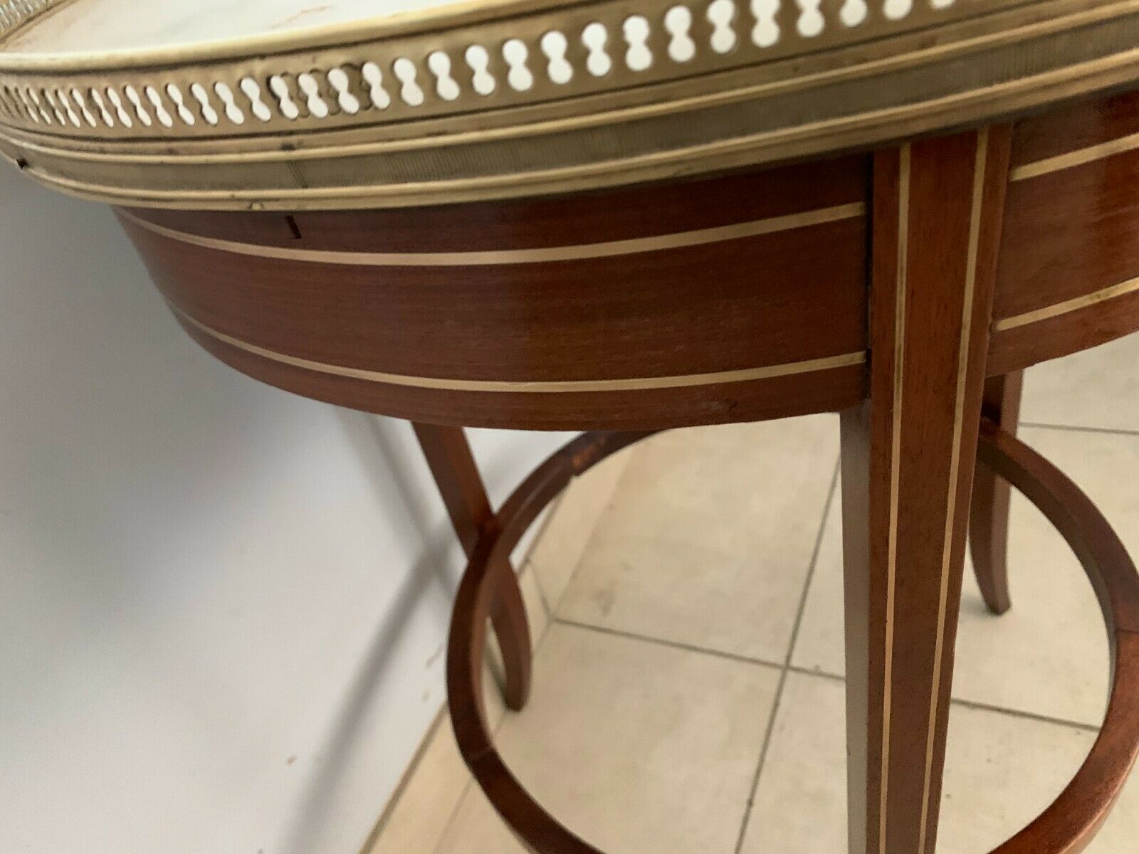 Louis XVI style healing in mahogany over marble has gallery 20th century