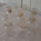 9 vintage thick glass spice bottles