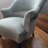 Fauteuil crapaud authentique XIXème restauré