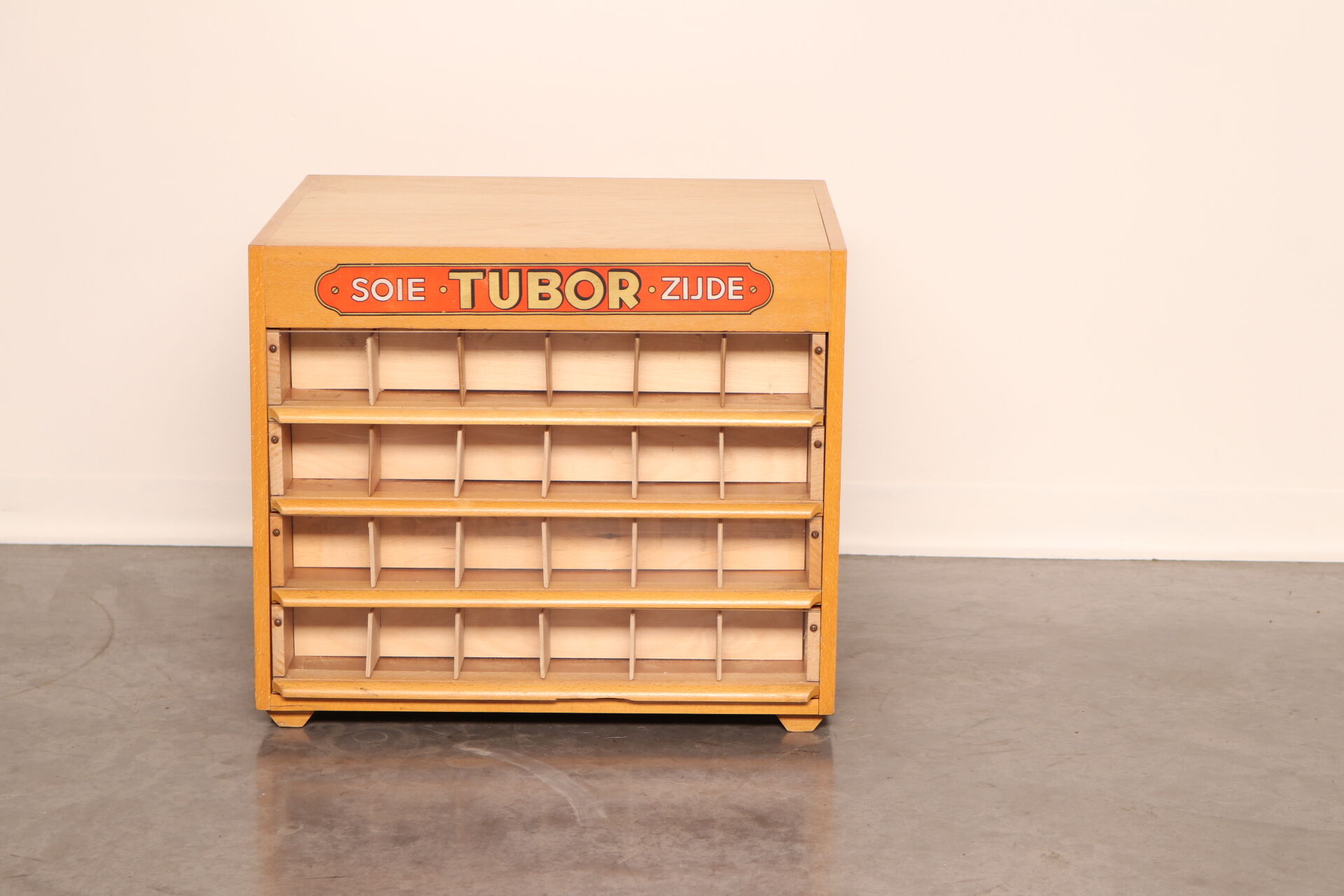 Haberdashery cabinet 'tubor tubca' by porey & fils - belgium 1950's