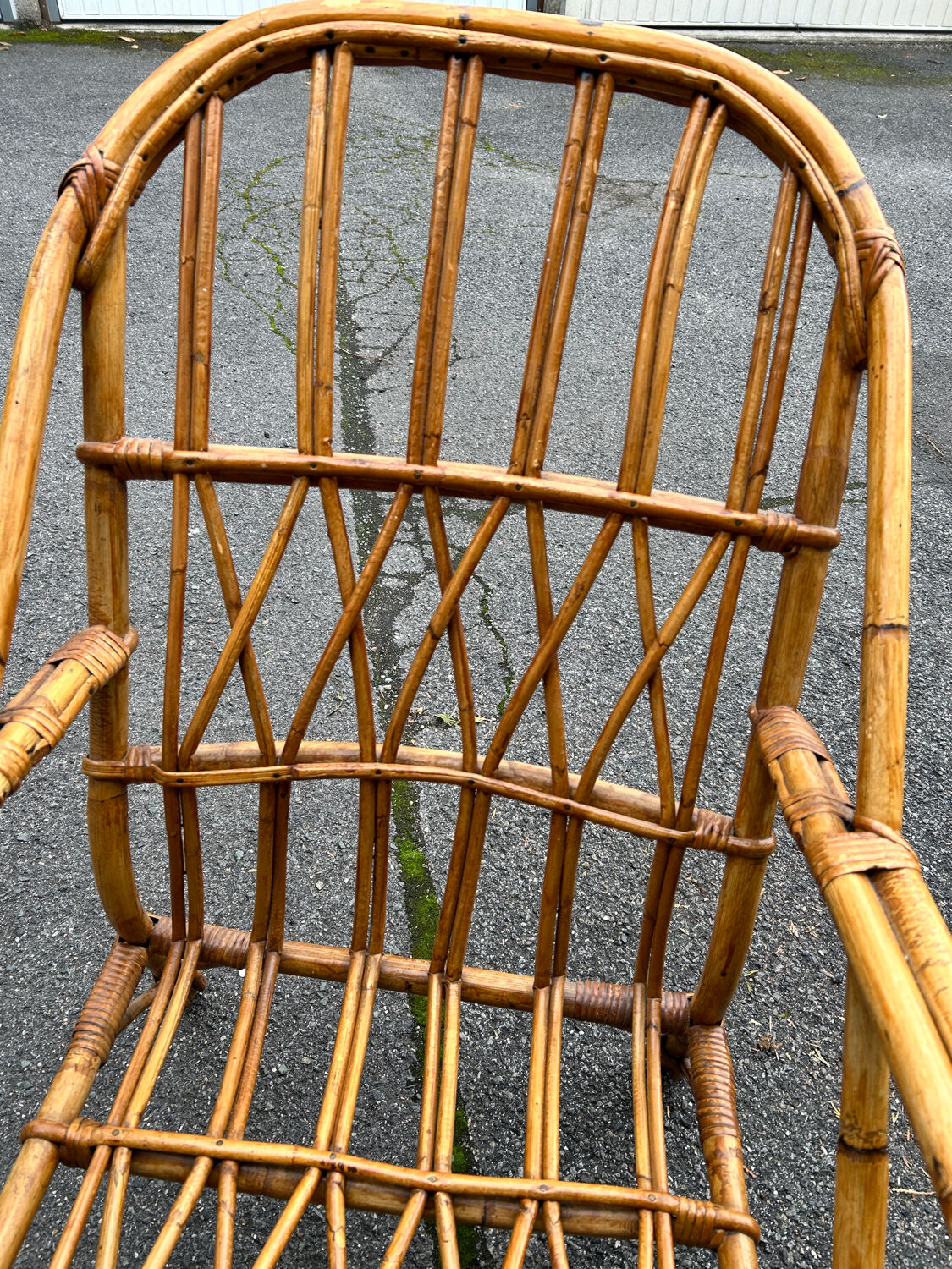 Vintage wicker armchair