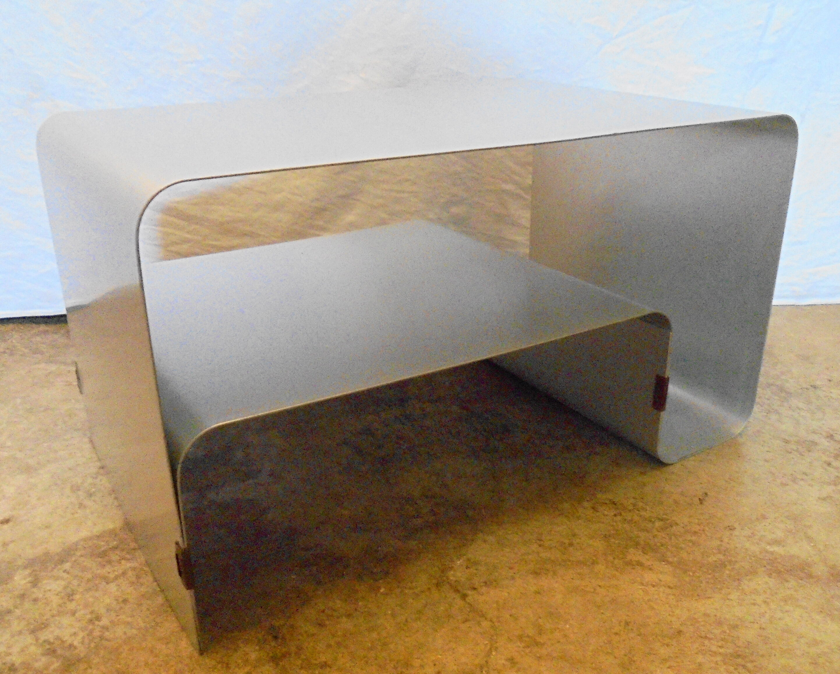 Folded aluminum coffee table, 1970