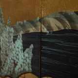 Japanese six-panel Byobu screen on paper, Edo period, 19th century