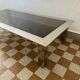 Rectangular coffee table in chrome steel and smoked glass from the 70s