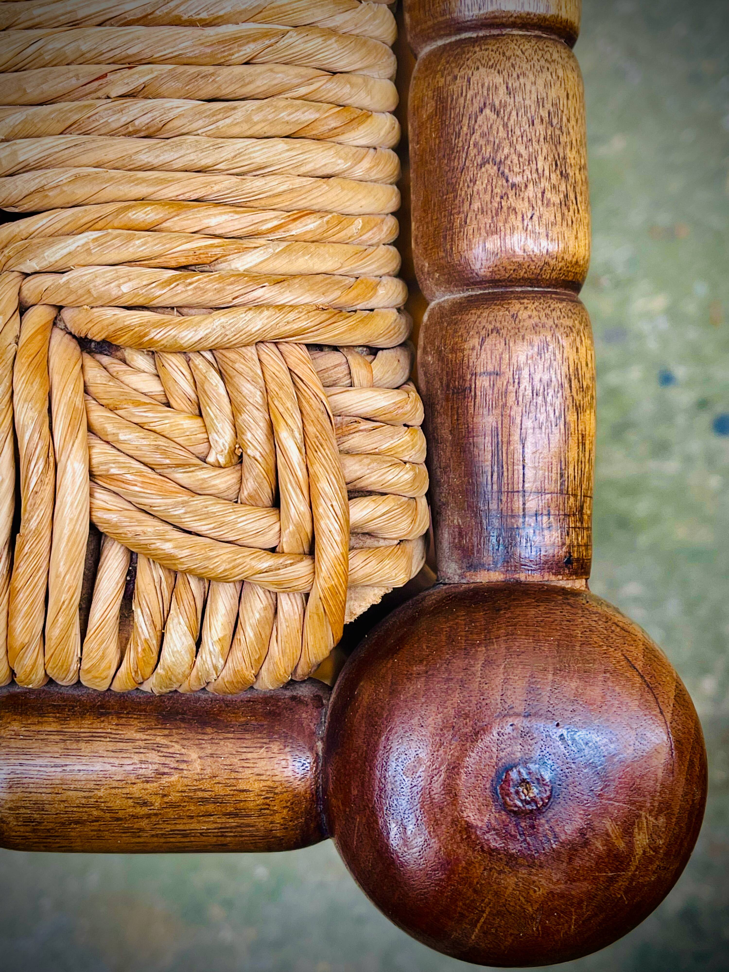 Brutalist chairs mulched in turned wood from the 60s