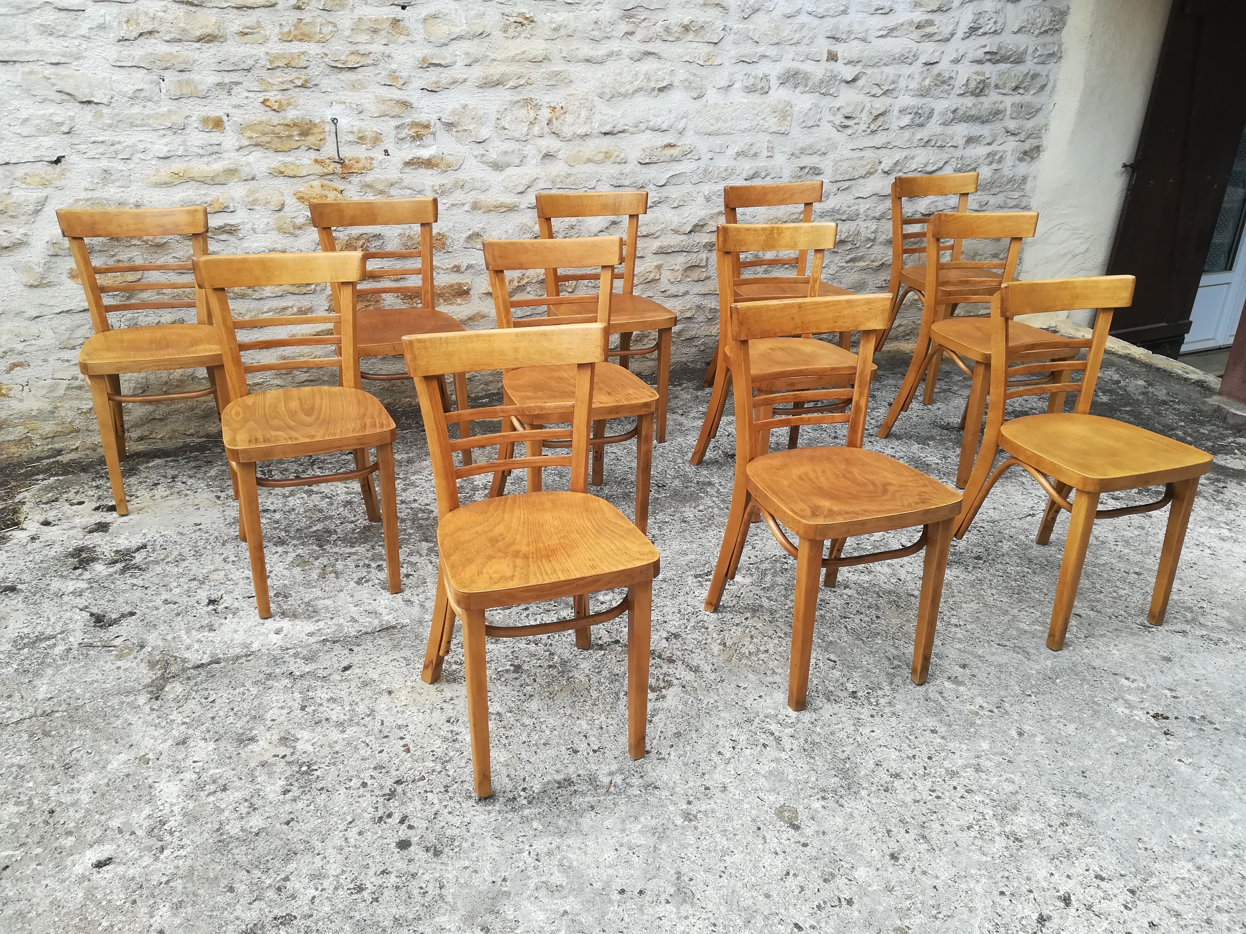 12 refinished bistro chairs