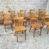 12 varnished bistro chairs