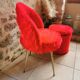 Fauteuil et pouf moumoute vintage