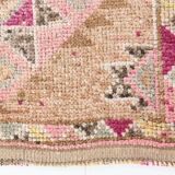 3x12 Pink & Cream Turkish Runner Rug, 80x364Cm