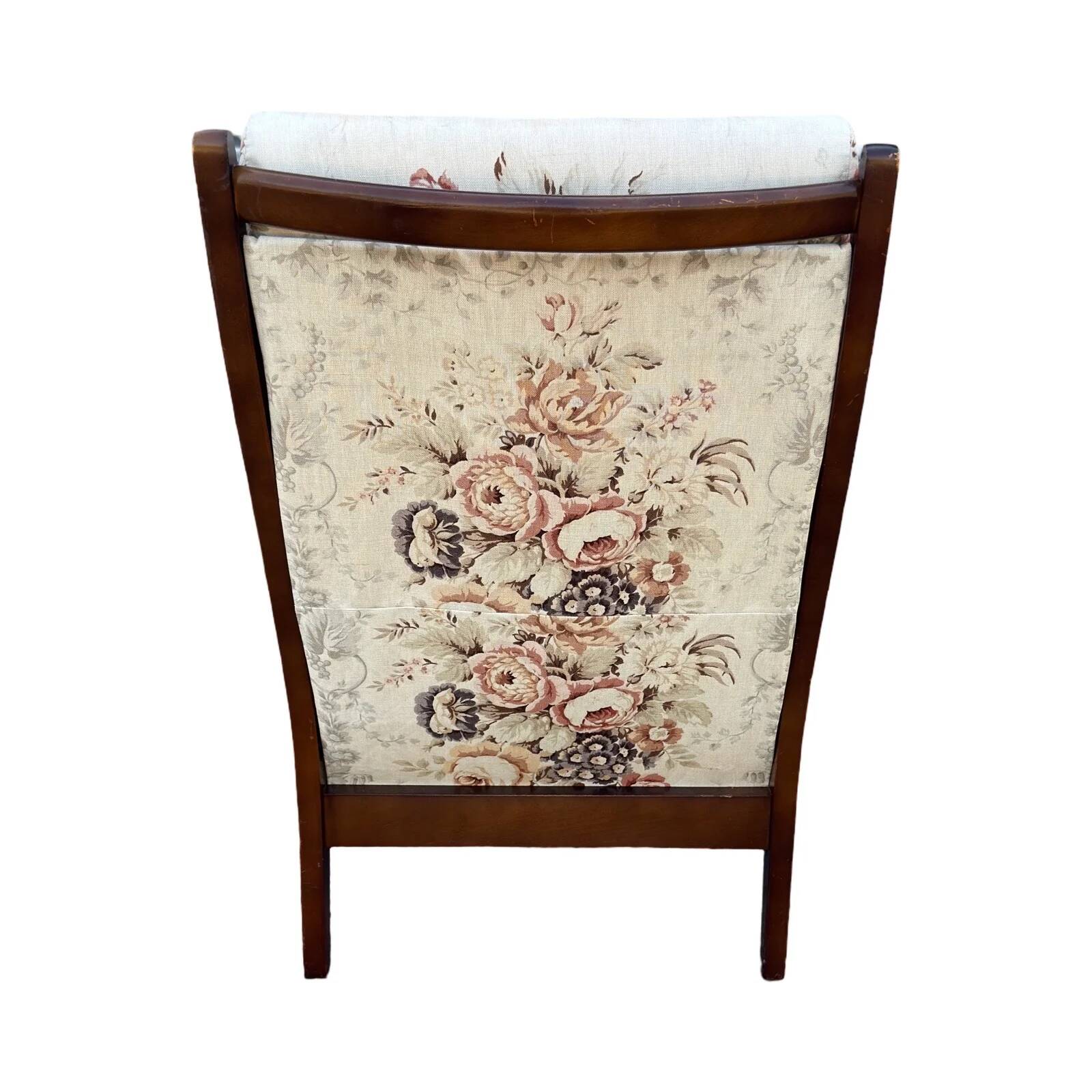 Vintage teak armchair with floral upholstery
