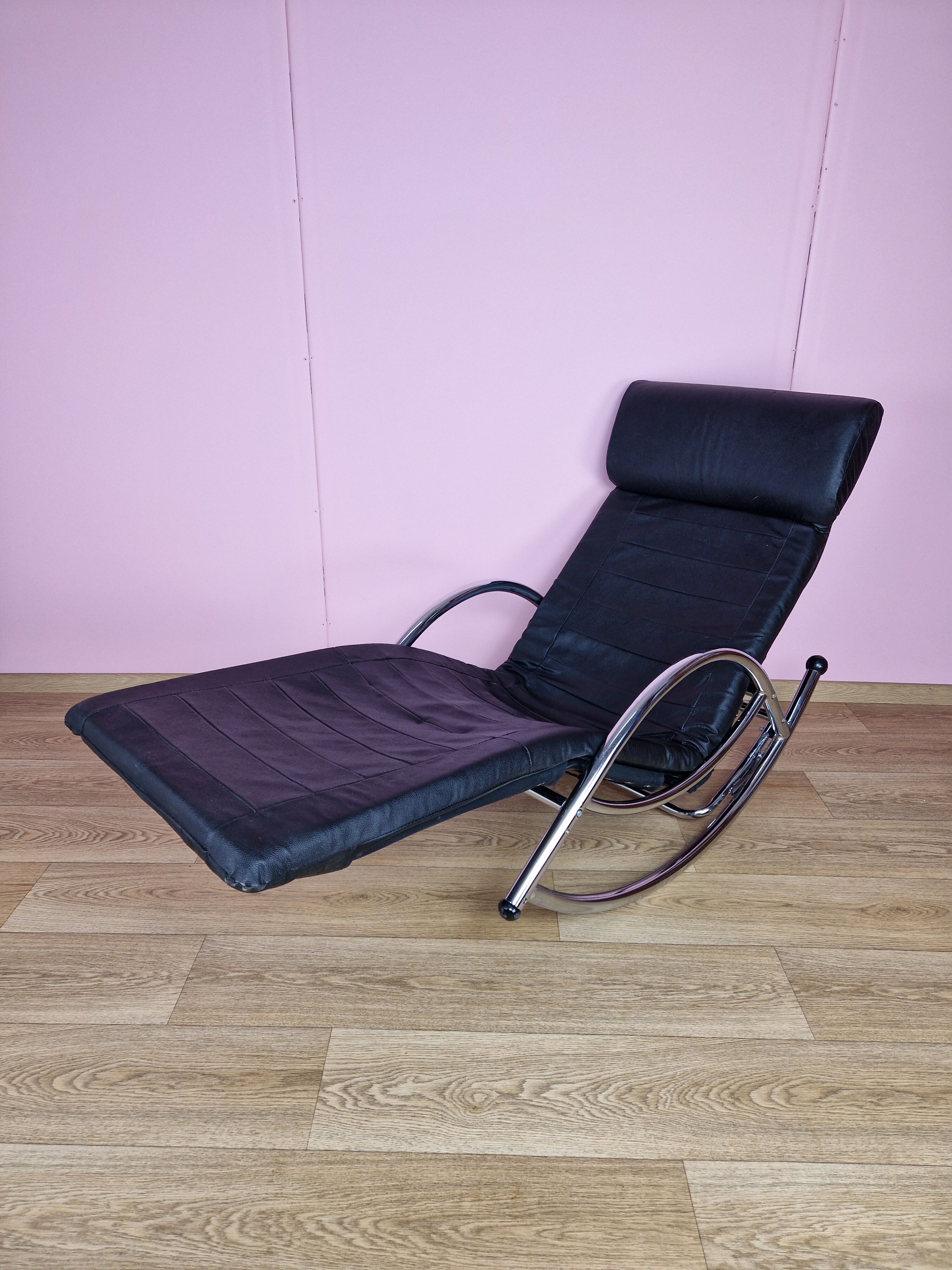 Vintage italian rocking chaise lounge, 1970s