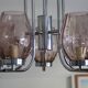 Chrome metal chandelier & cut glass
