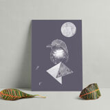 Bird and geometric shapes