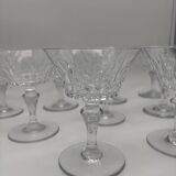 10 crystal champagne glasses, Bacarat, Picadilly model, France