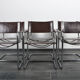 Set of 5 Cantilever MG5 chairs by Matteo Grassi in brown leather