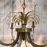 Brushed Metal and Gold Metal Pineapple Pendant in the Style of Maison Charl